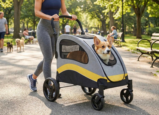 Heavy-Duty Foldable Dog Stroller for Large Dogs up to 160 lbs